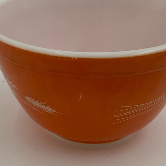 Vintage Pyrex Autumn Wheat Burnt Orange Small Mixing Bowl - Picture 4 of 7